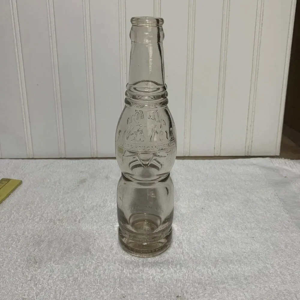 VTG Nu Icy Lebanon PA Art Deco 1920s Embossed Double Sided 7 Oz Soda Bottle
